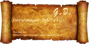 Gerstmayer Dézi névjegykártya